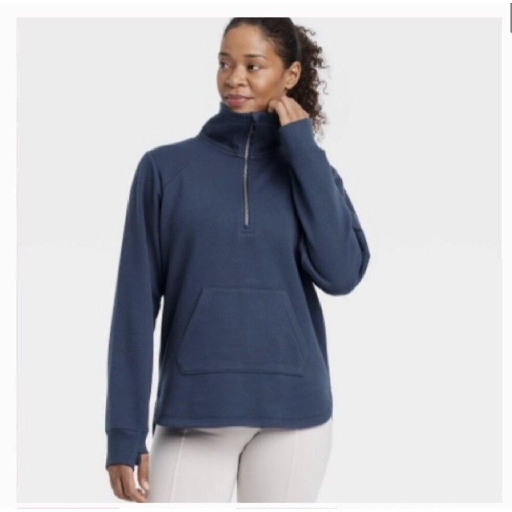 all in motion Navy Half-Zip Fleece Pullover